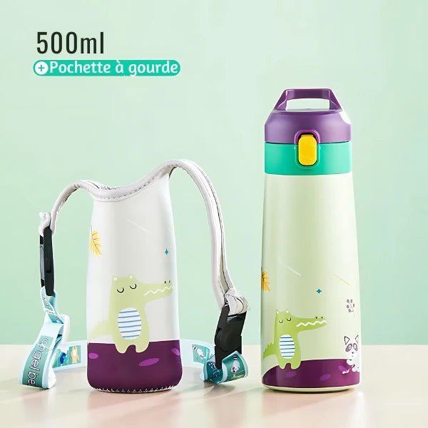 KiddyCool™ - Gourde Isotherme Animaux avec Paille 500ml - Blooming Babies