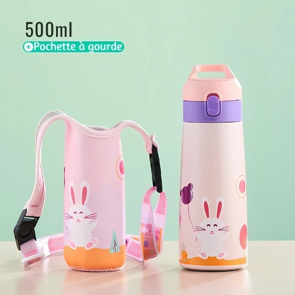 KiddyCool™ - Gourde Isotherme Animaux avec Paille 500ml - Blooming Babies