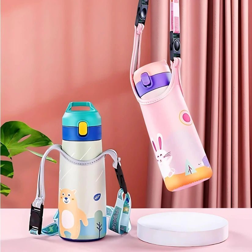KiddyCool™ - Gourde Isotherme Animaux avec Paille 500ml - Blooming Babies