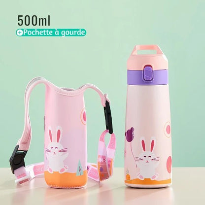 KiddyCool™ - Gourde Isotherme Animaux avec Paille 500ml - Blooming Babies
