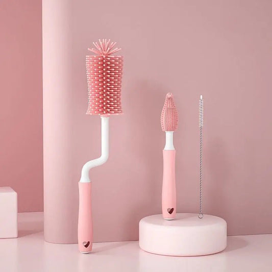 Brosse de Nettoyage Biberon 3 en 1 en Silicone - Blooming Babies