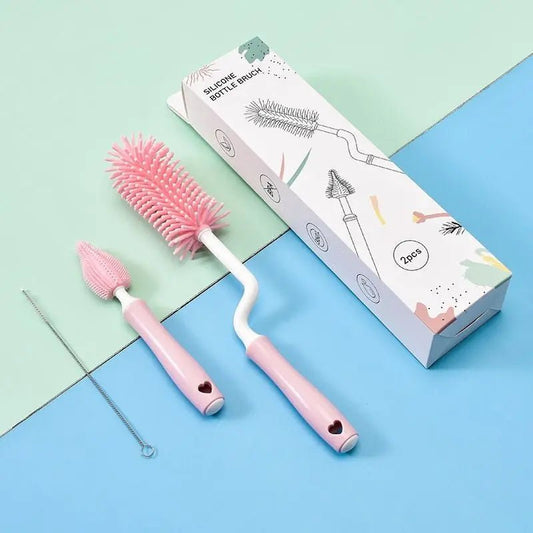 Brosse de Nettoyage Biberon 3 en 1 en Silicone - Blooming Babies