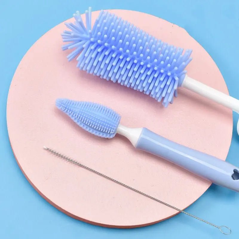 Brosse de Nettoyage Biberon 3 en 1 en Silicone - Blooming Babies