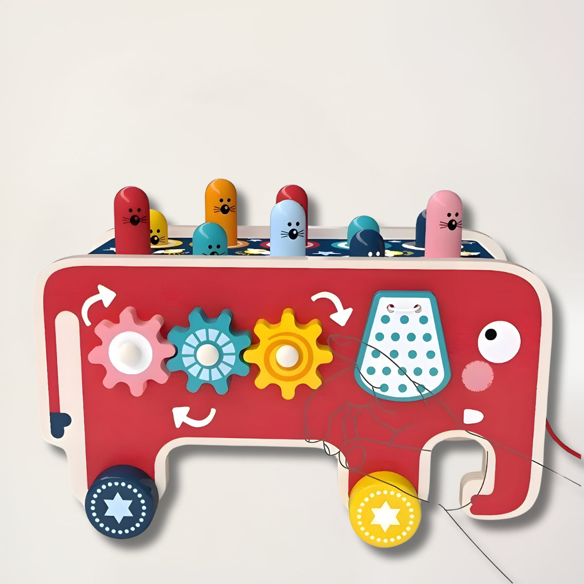 Éléphant Roulant Montessori en Bois 3-en-1 Blooming Babies