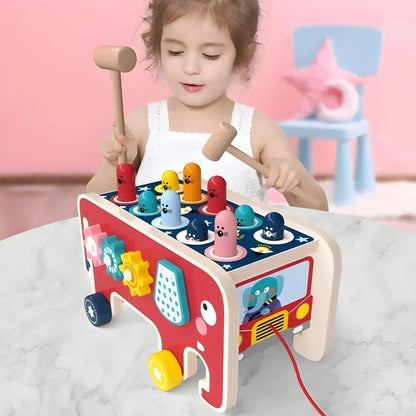Éléphant Roulant Montessori en Bois 3-en-1 Blooming Babies