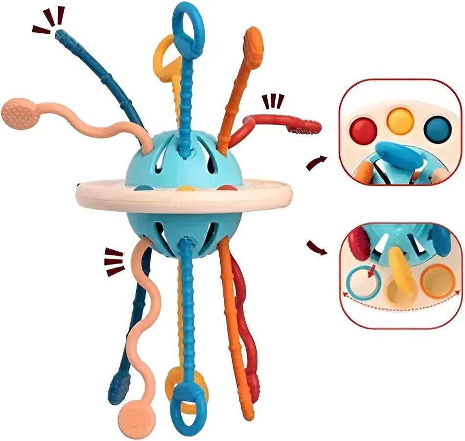 Jouet de Dentition Sensoriel 3 en 1 - Montessori Blooming Babies