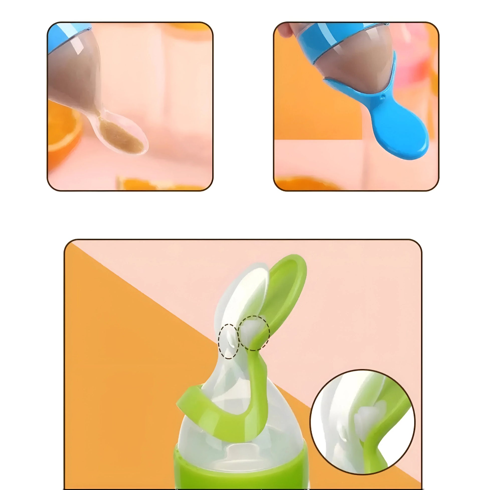 Biberon cuillère d'alimentation en silicone Blooming Babies