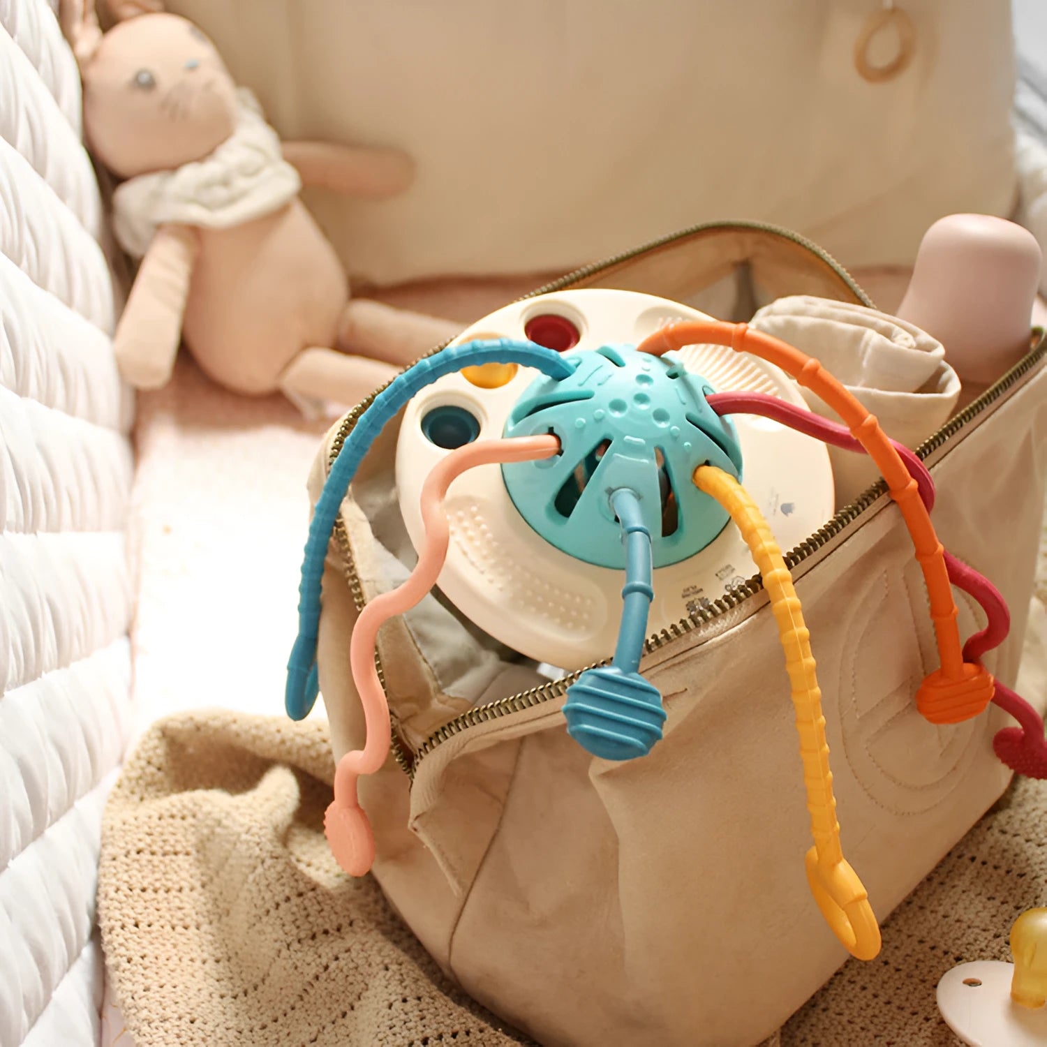 Jouet de Dentition Sensoriel 3 en 1 - Montessori Blooming Babies