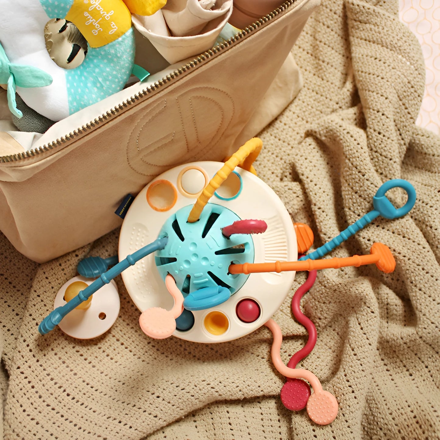 Jouet de Dentition Sensoriel 3 en 1 - Montessori Blooming Babies
