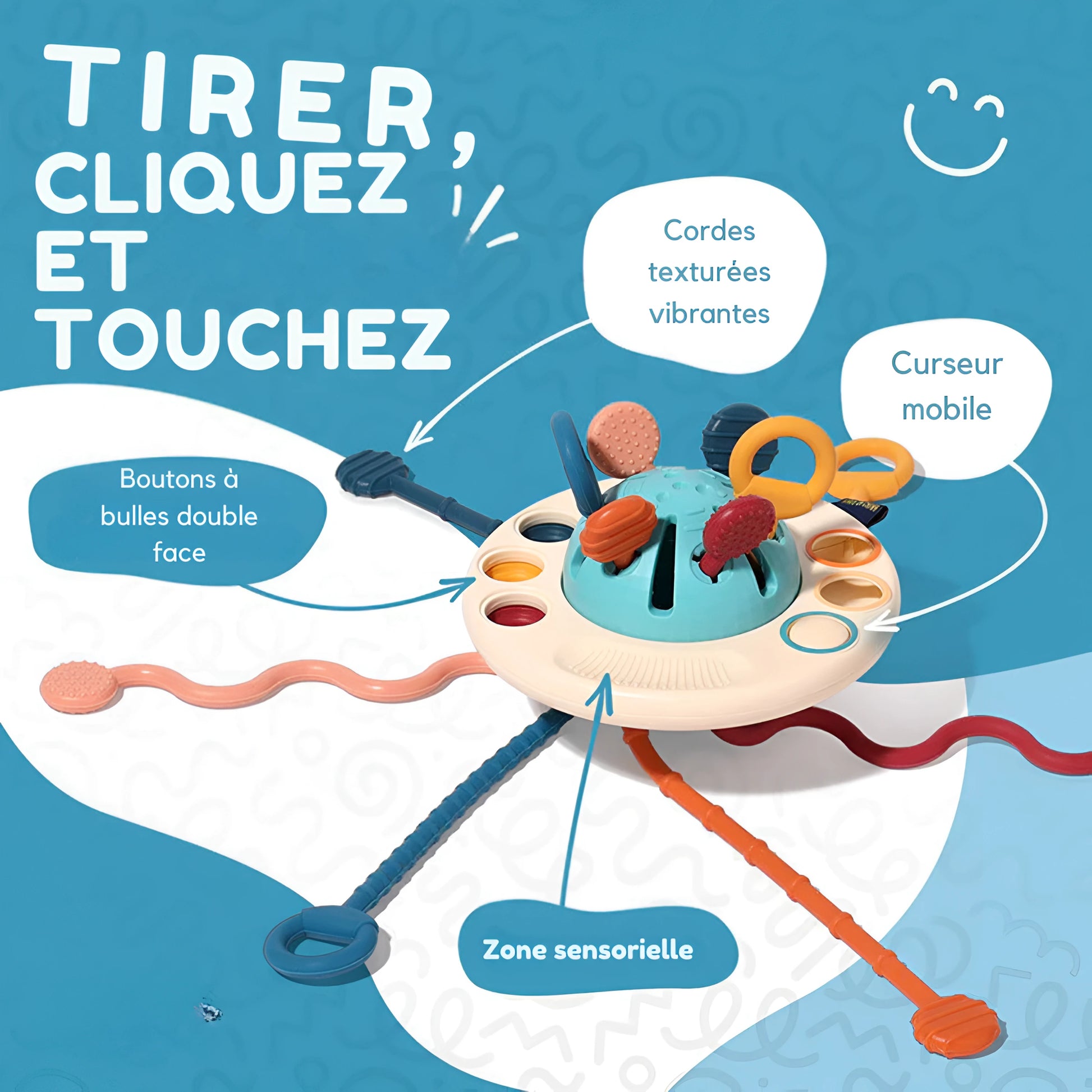 Jouet de Dentition Sensoriel 3 en 1 - Montessori Blooming Babies