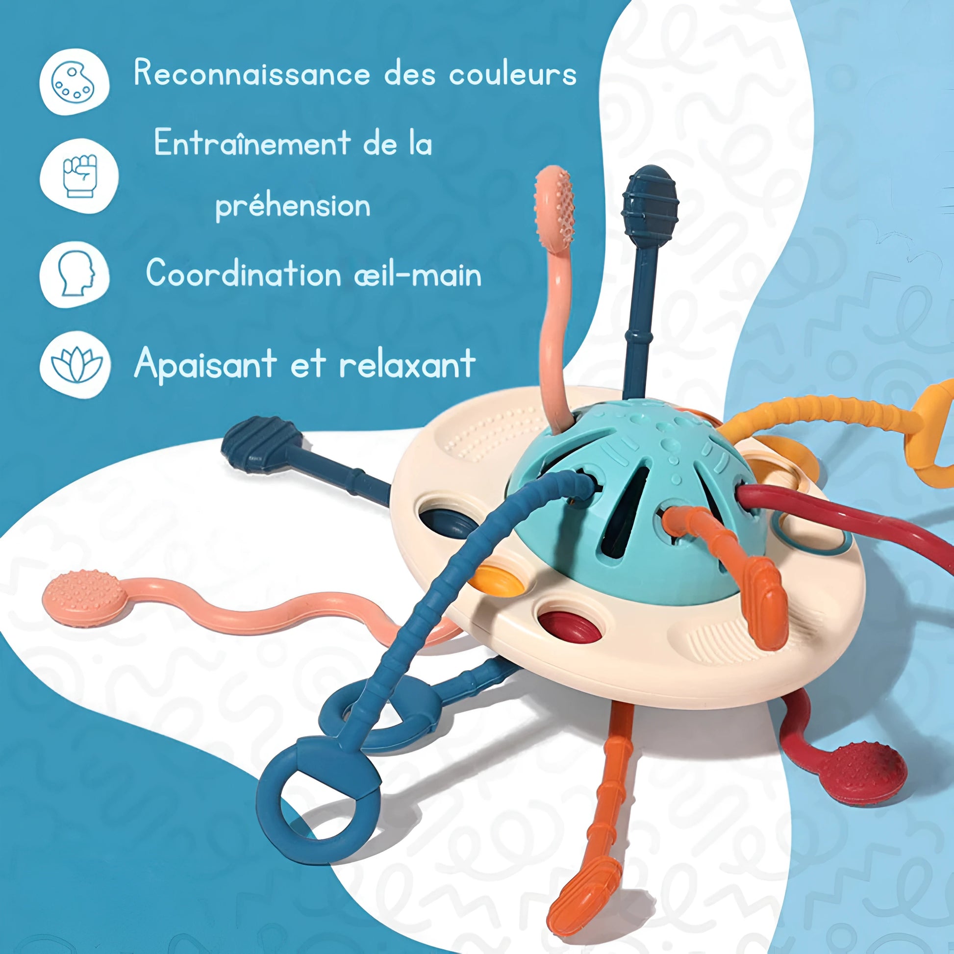 Jouet de Dentition Sensoriel 3 en 1 - Montessori Blooming Babies